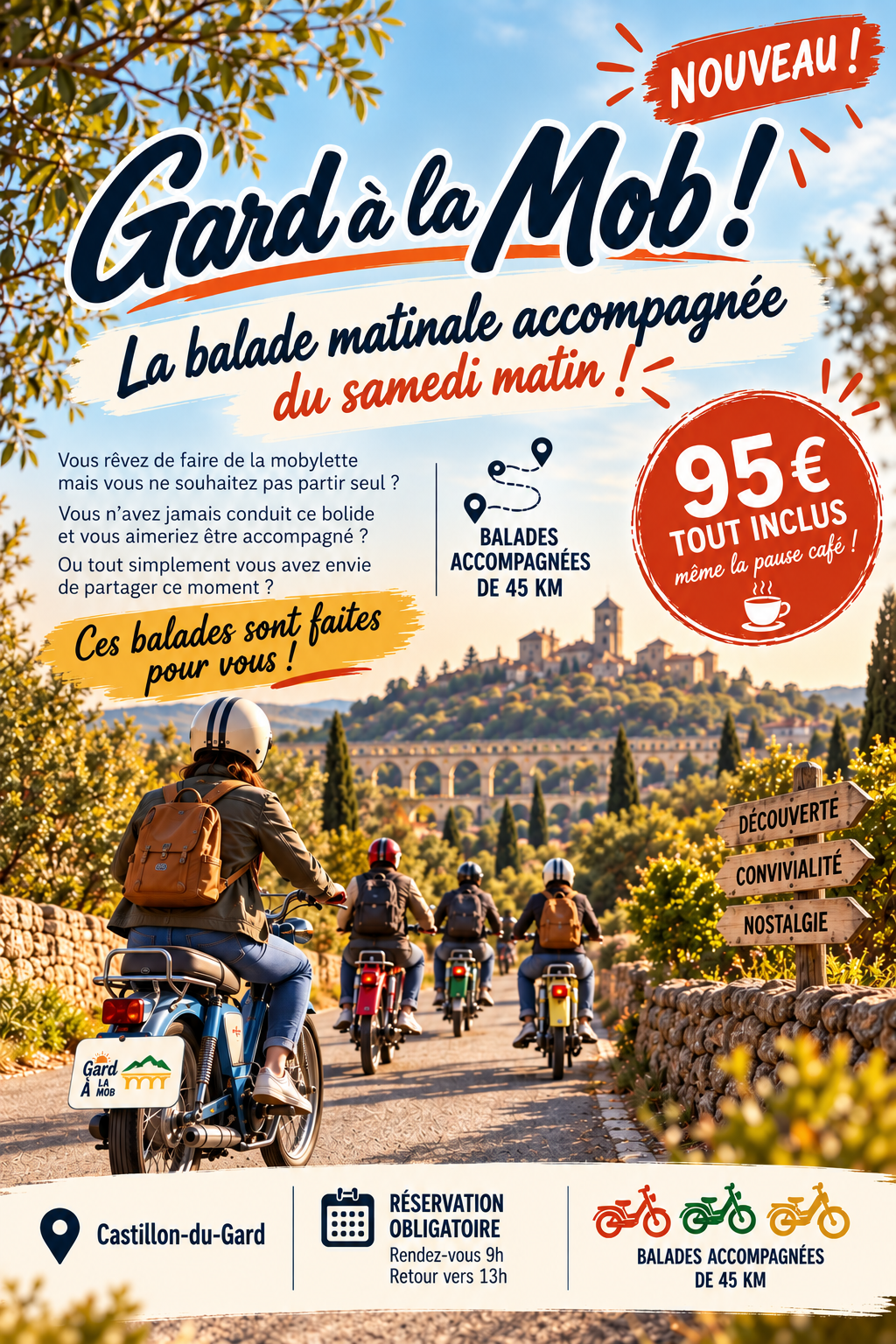Balade en mobylette vintage accompagné